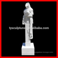 Hot sale outdoor decorative pillar hand carved natural stone figure column